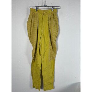 Issey Miyake Hai Sporting Gear Yellow Textured High-Waist Harem Pants Cropped